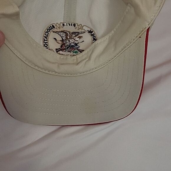 Vintage NRA of America American Eagle Embroidered Adjustable tan and red - Picture 8 of 8